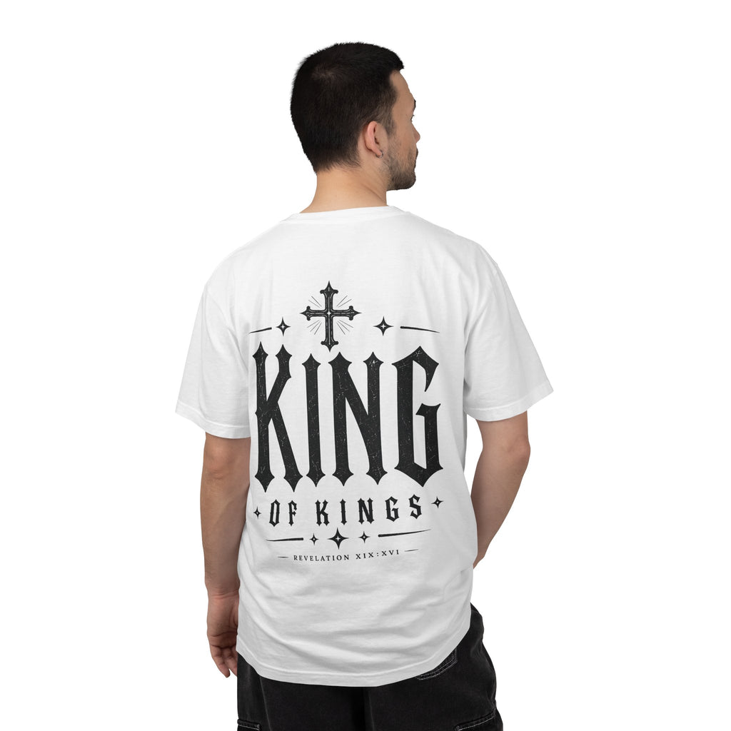 King of Kings T‑Shirt — Cross Back Graphic Christian Faith Tee