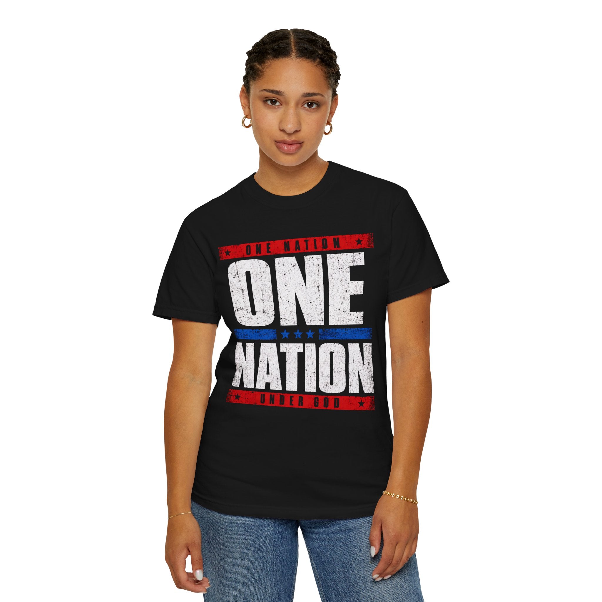 One Nation T‑Shirt — Patriotic American Flag Style Tee