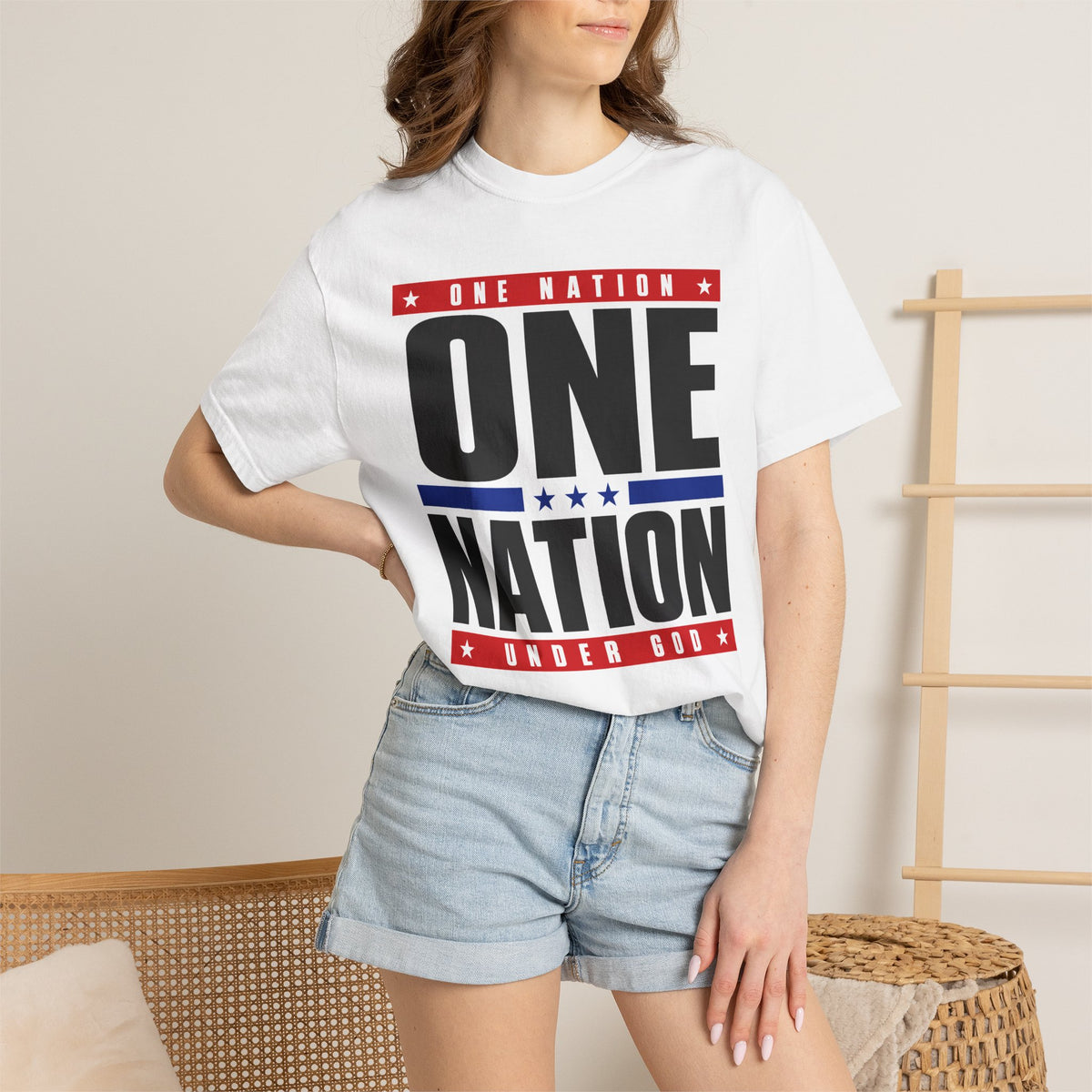 One Nation T-Shirt — "One Nation Under God" Patriotic Tee