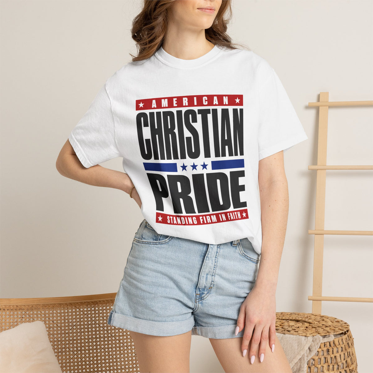 American Christian Pride T-Shirt — Standing Firm in Faith Tee