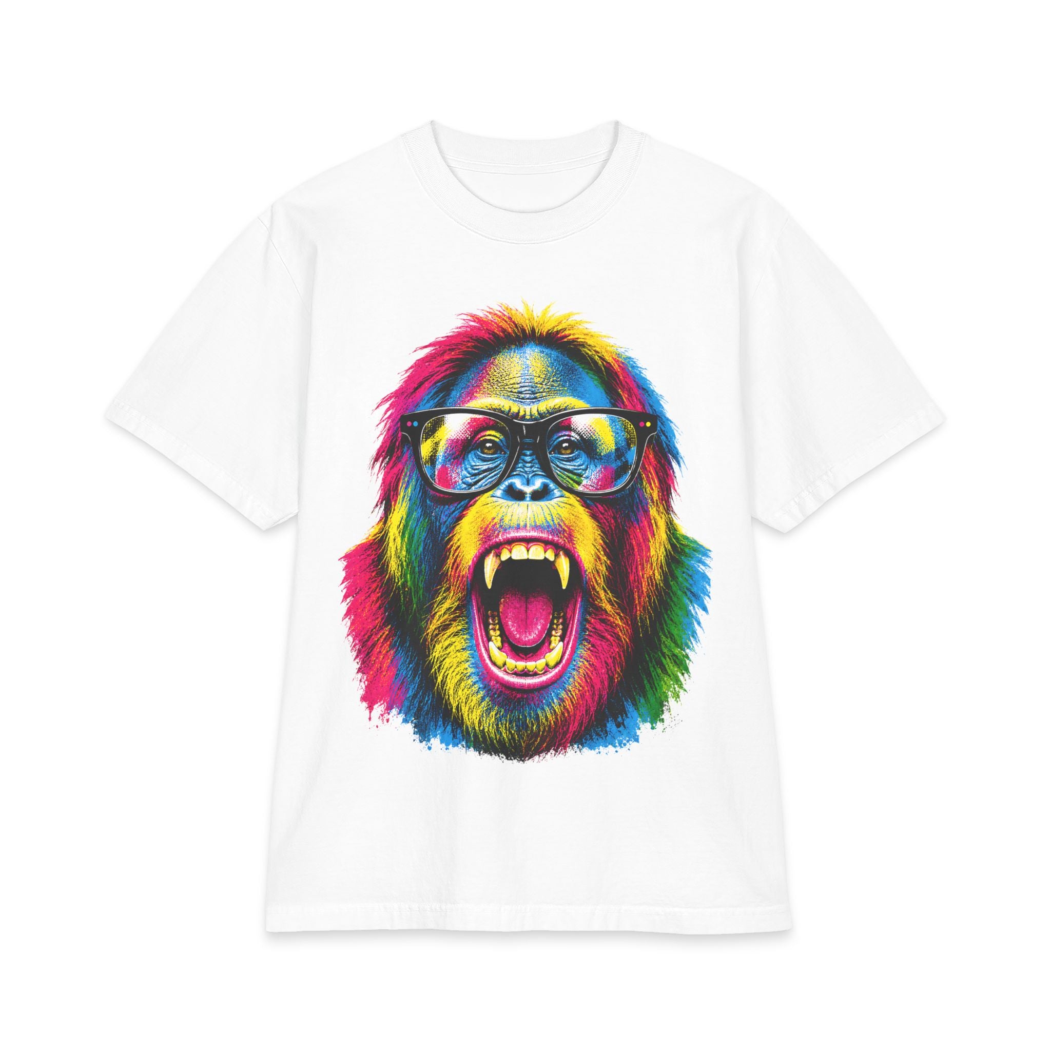 Colorful Screaming Monkey T-Shirt — Retro Neon Ape Graphic Tee