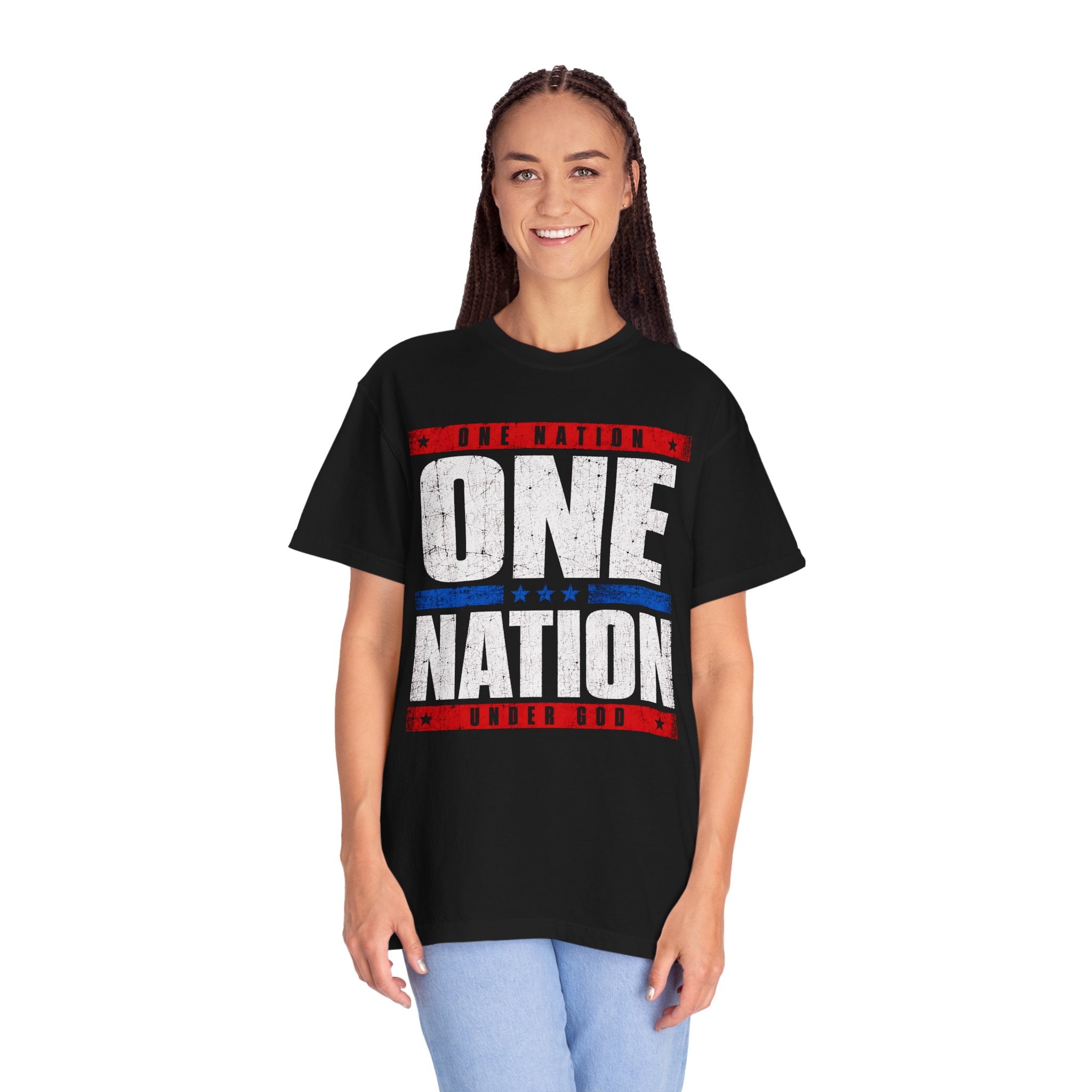One Nation T‑Shirt — Patriotic American Flag Style Tee