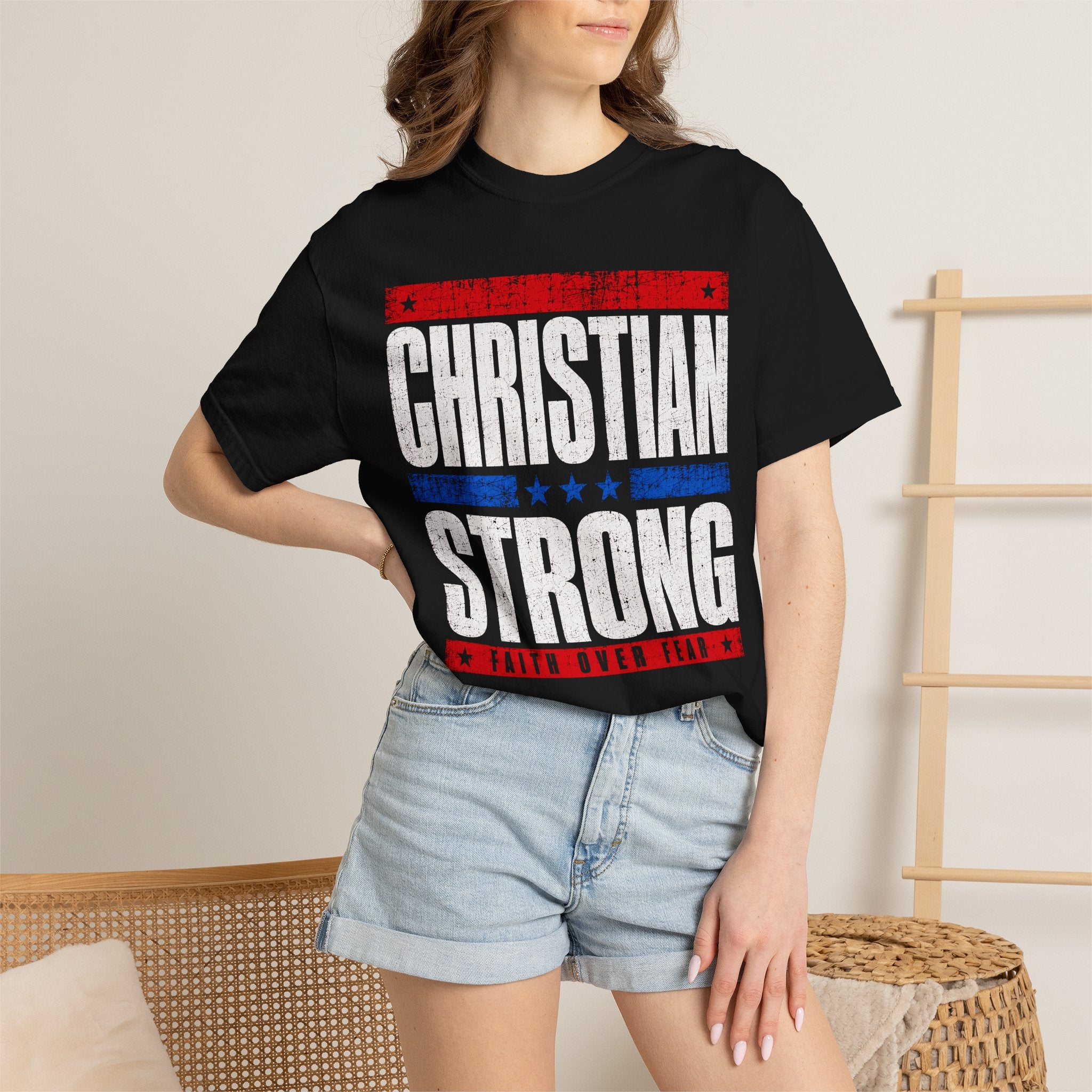 Christian Strong T-Shirt — Faith Over Fear Graphic Tee