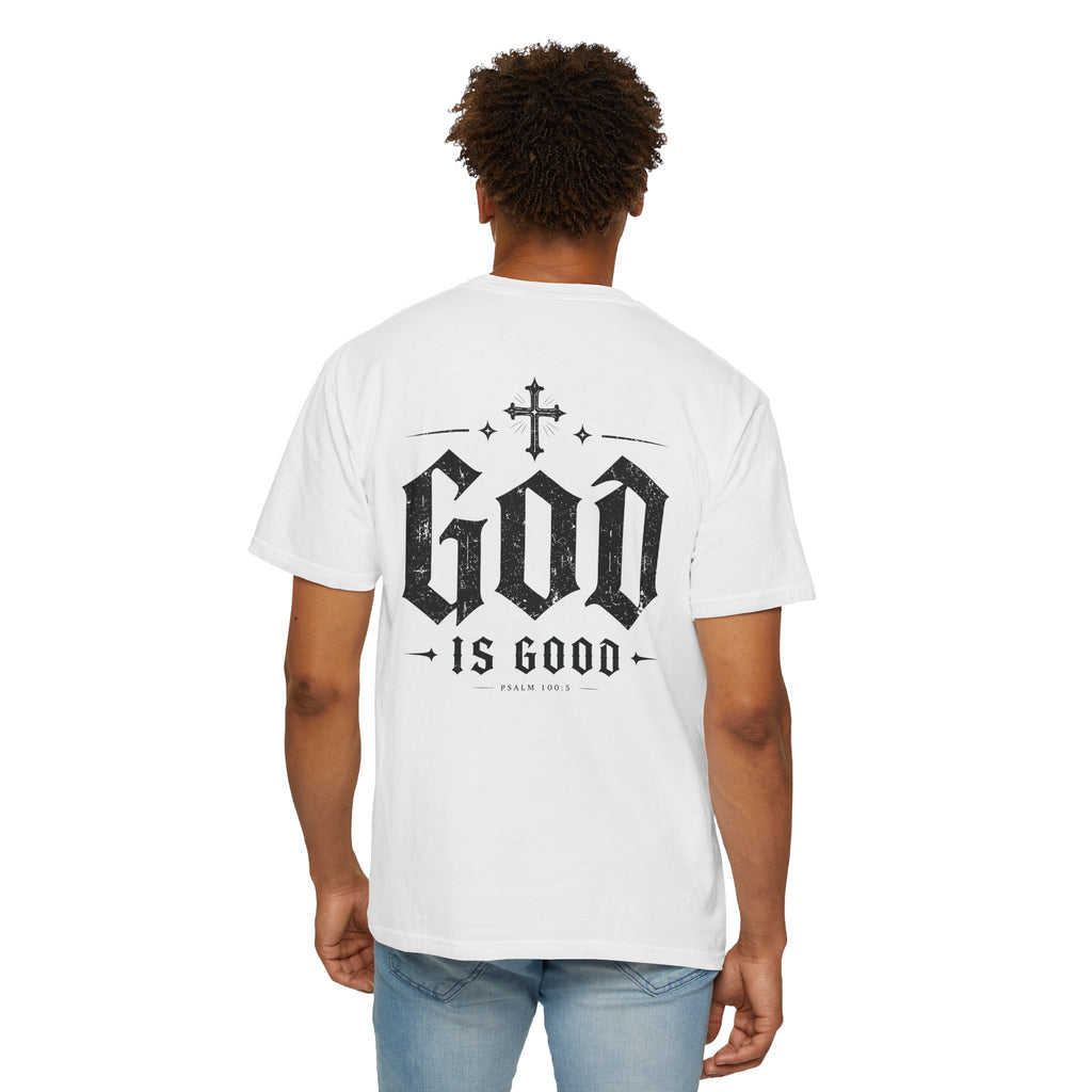 T-Shirt — "God Is Good" Vintage Cross Christian Tee