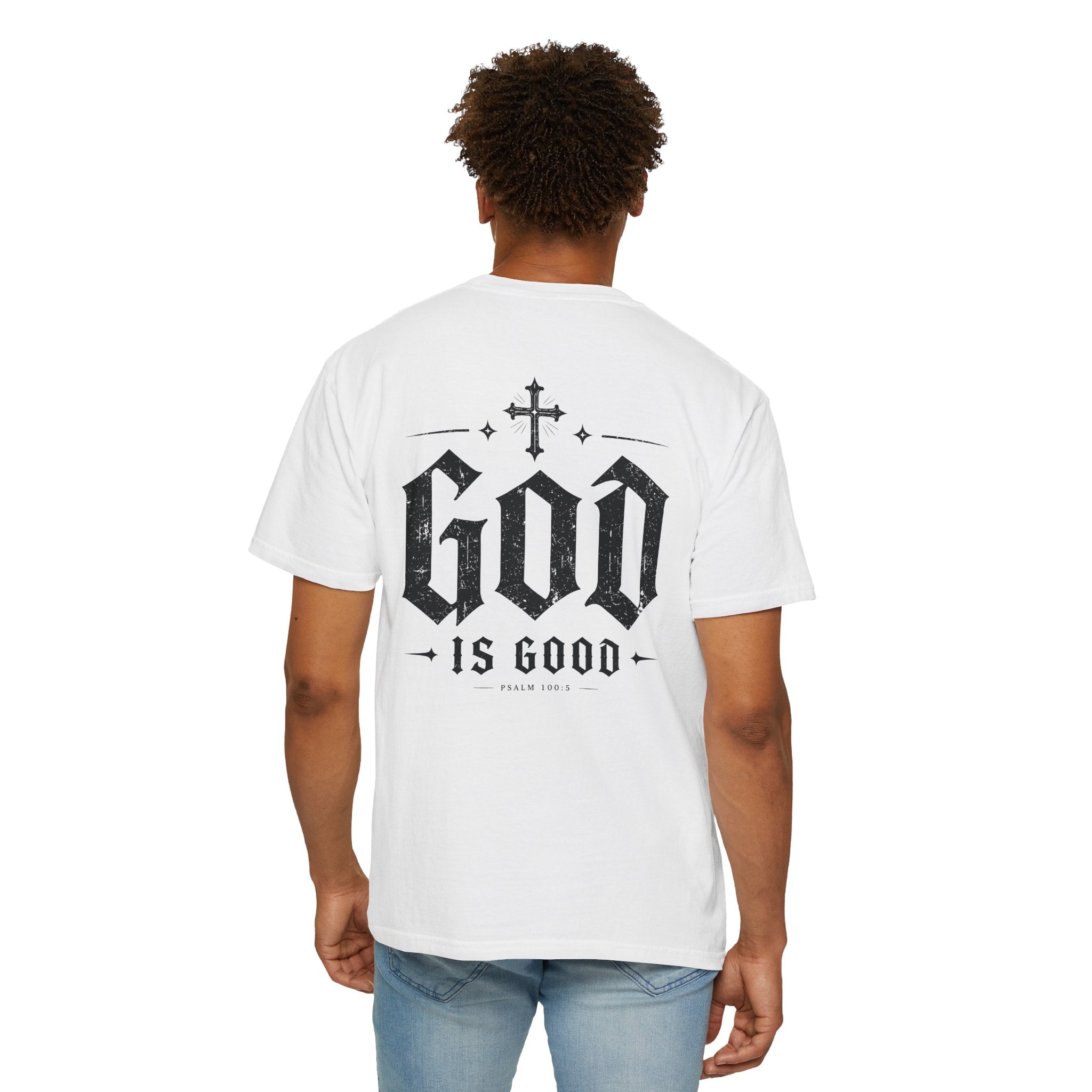 T-Shirt — "God Is Good" Vintage Cross Christian Tee