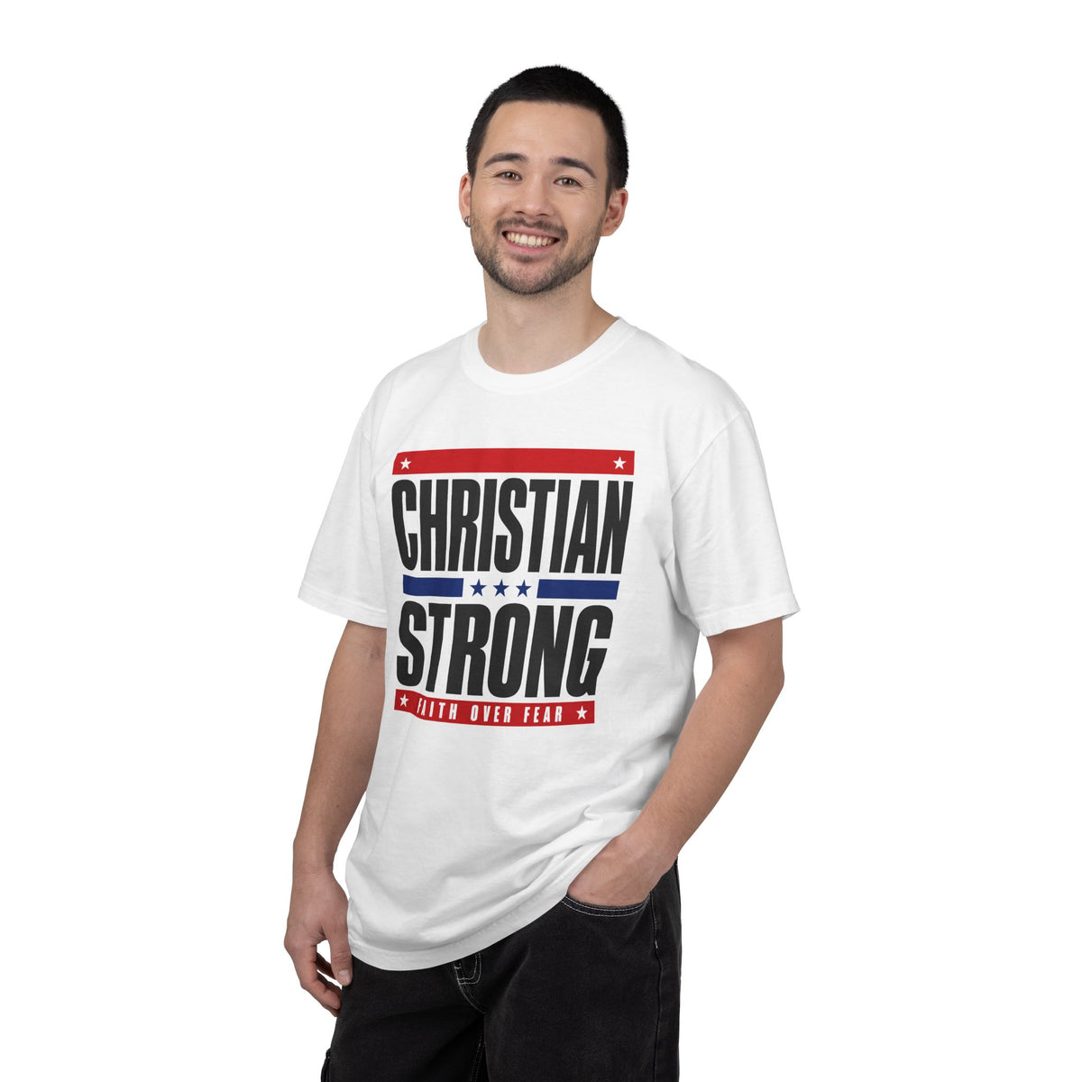 Christian Strong T-Shirt — Faith Over Fear Patriotic Christian Tee