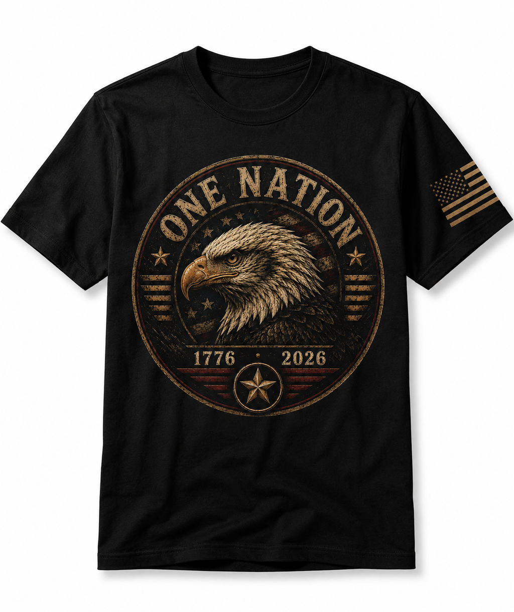One Nation Eagle T‑Shirt — American Legacy 1776 Vintage Patriotic Tee