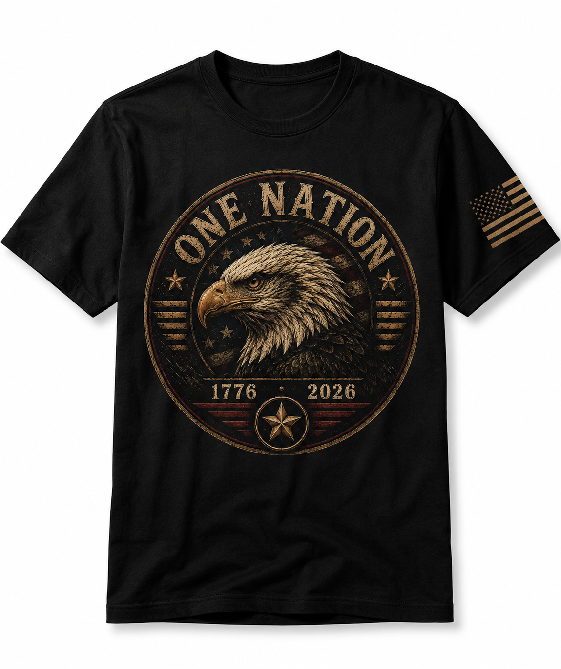 One Nation Eagle T‑Shirt — American Legacy 1776 Vintage Patriotic Tee