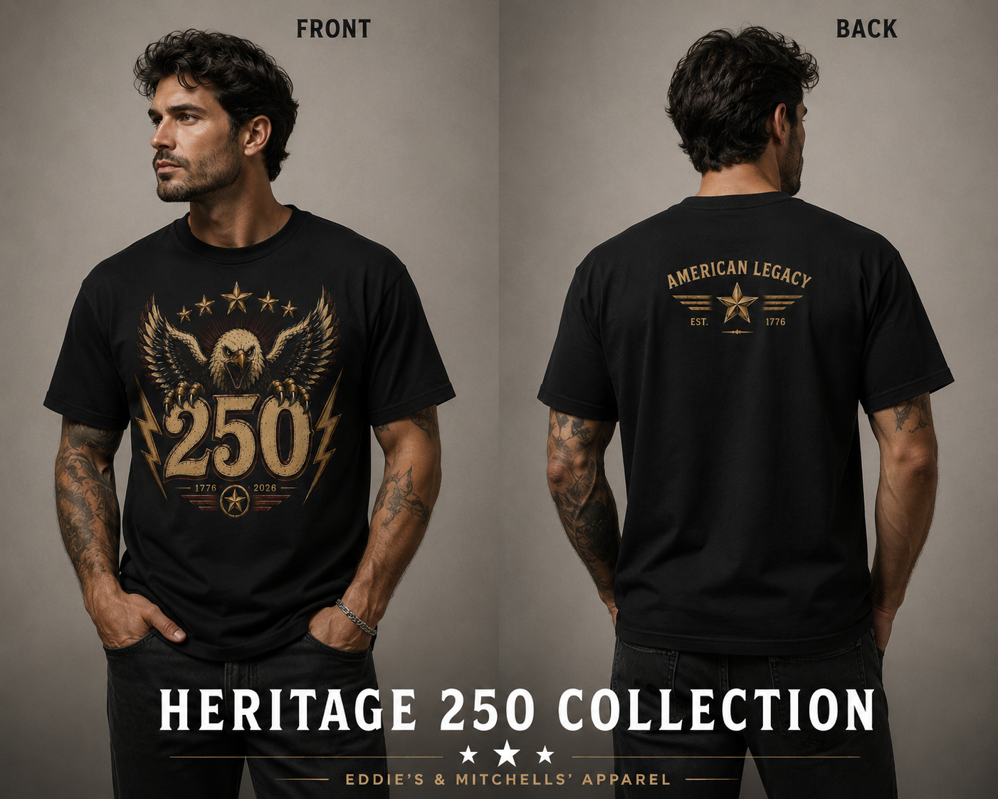 American Legacy 250 Eagle T‑Shirt — Patriotic 1776 Anniversary Tee