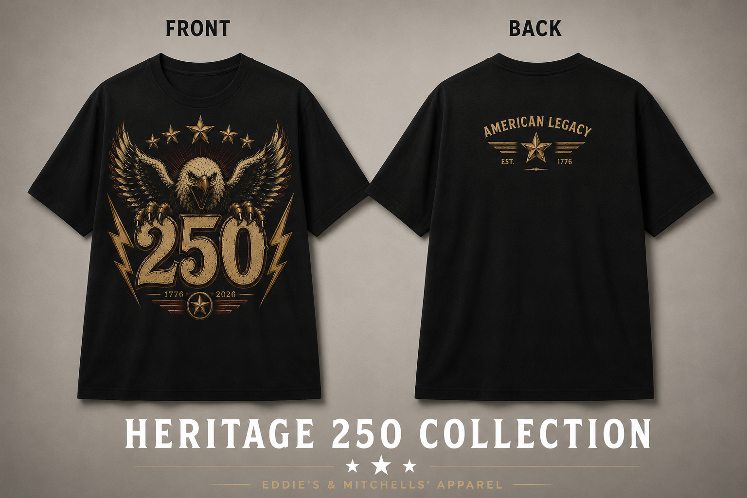 American Legacy 250 Eagle T‑Shirt — Patriotic 1776 Anniversary Tee