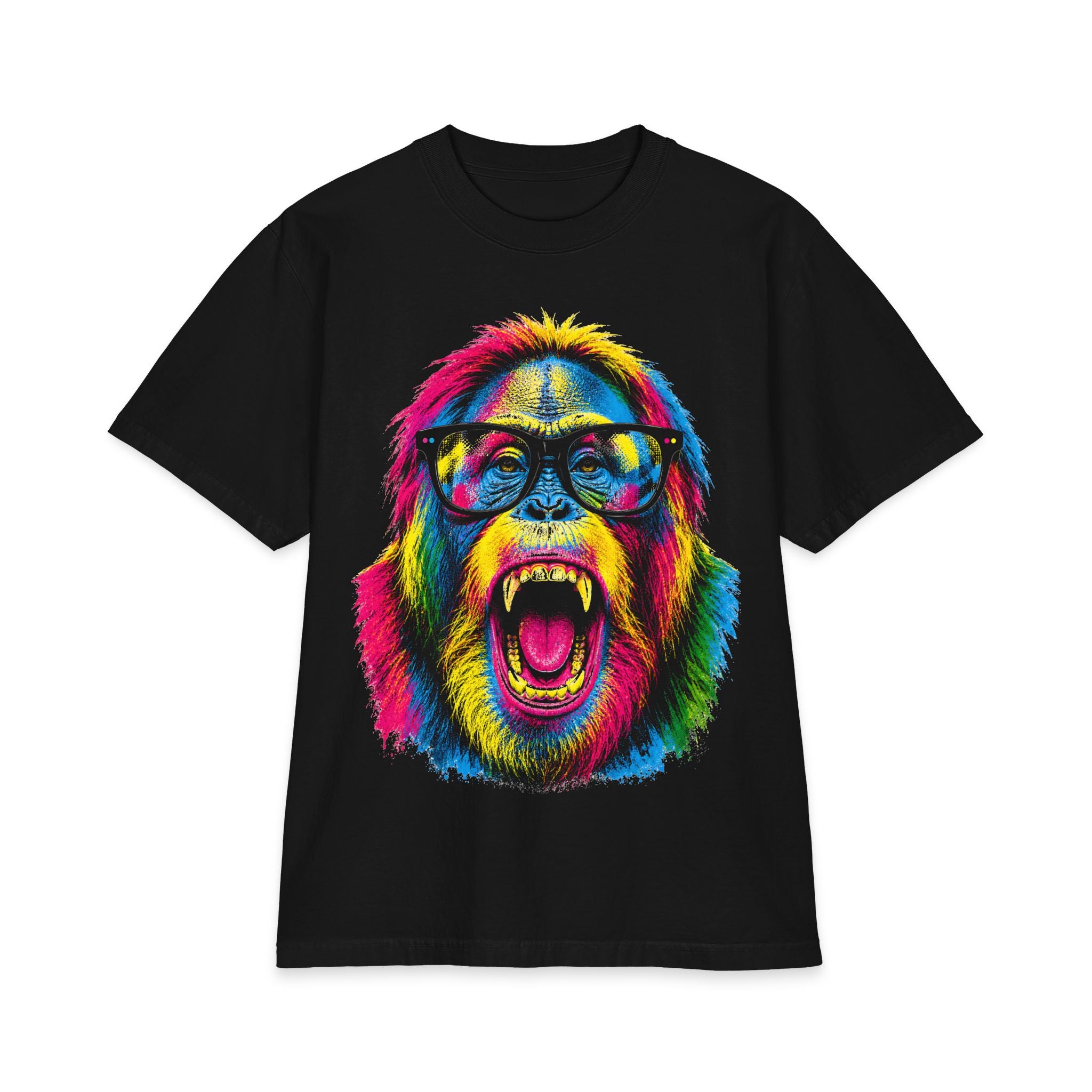 Colorful Screaming Monkey T-Shirt — Retro Neon Ape Graphic Tee