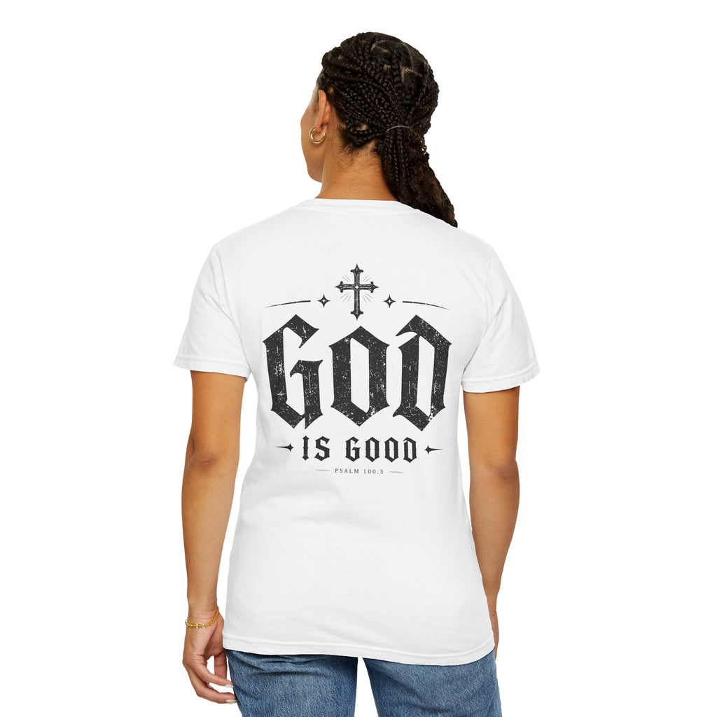 T-Shirt — "God Is Good" Vintage Cross Christian Tee
