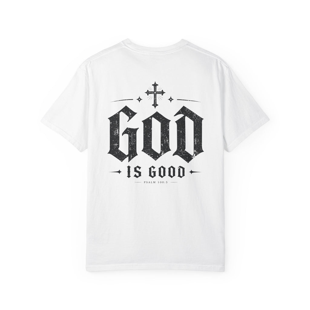 T-Shirt — "God Is Good" Vintage Cross Christian Tee