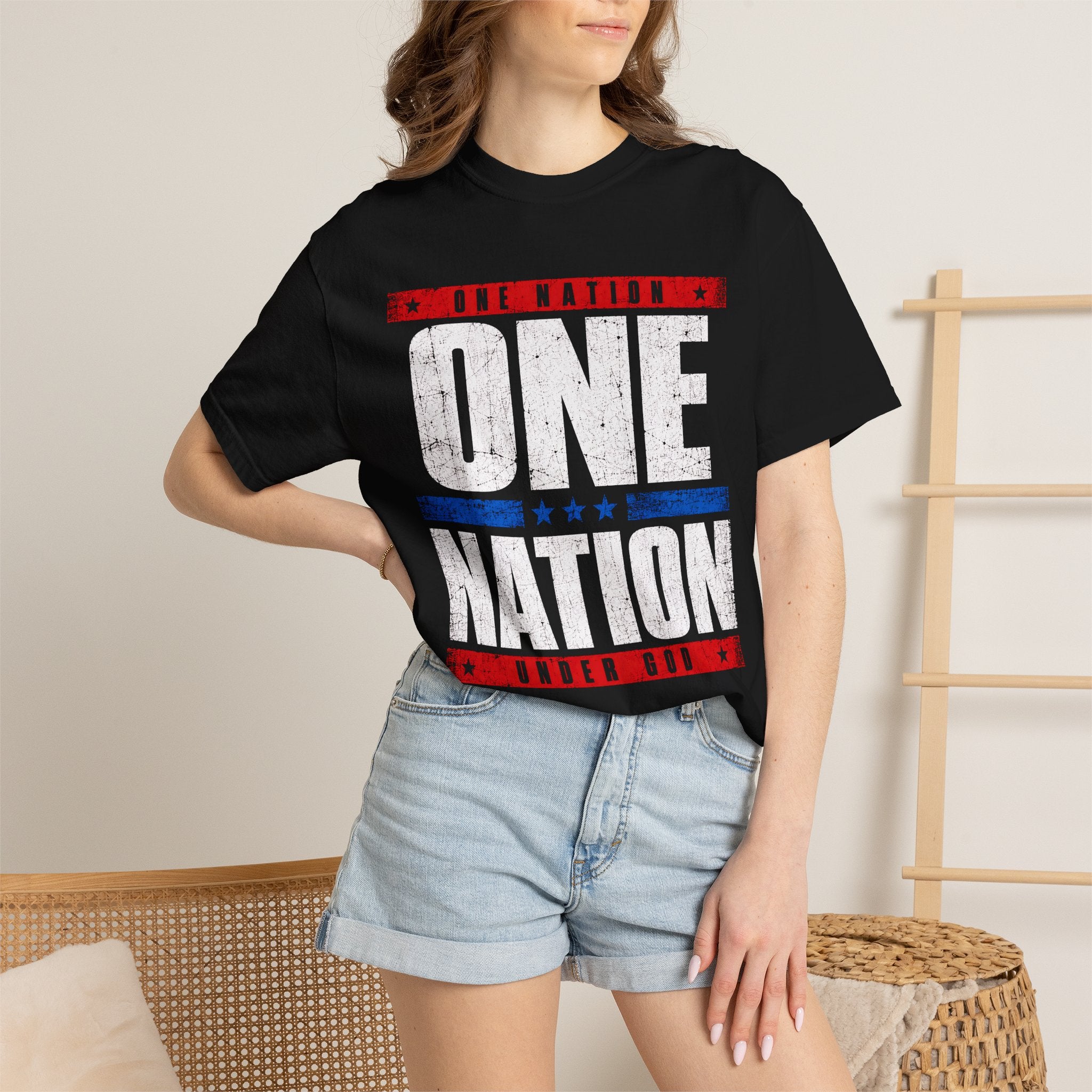 One Nation T‑Shirt — Patriotic American Flag Style Tee