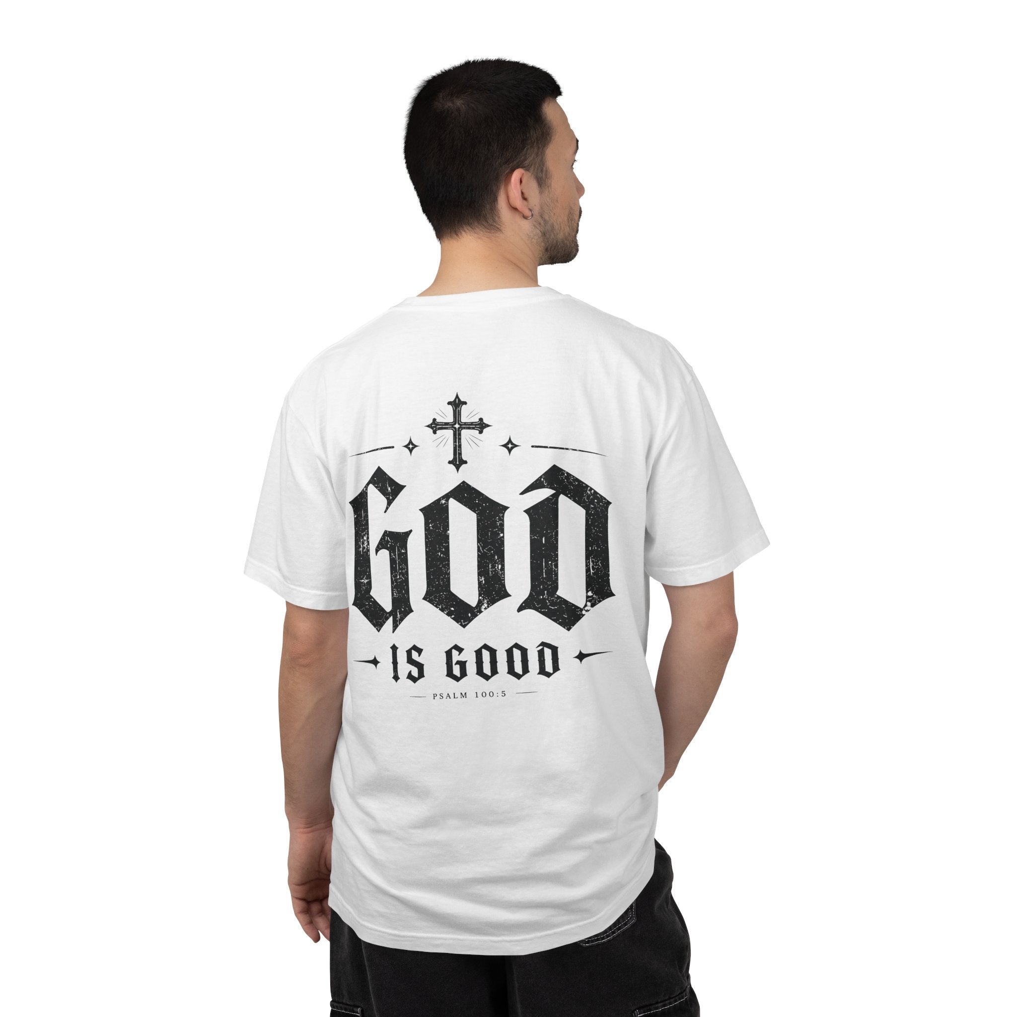 T-Shirt — "God Is Good" Vintage Cross Christian Tee