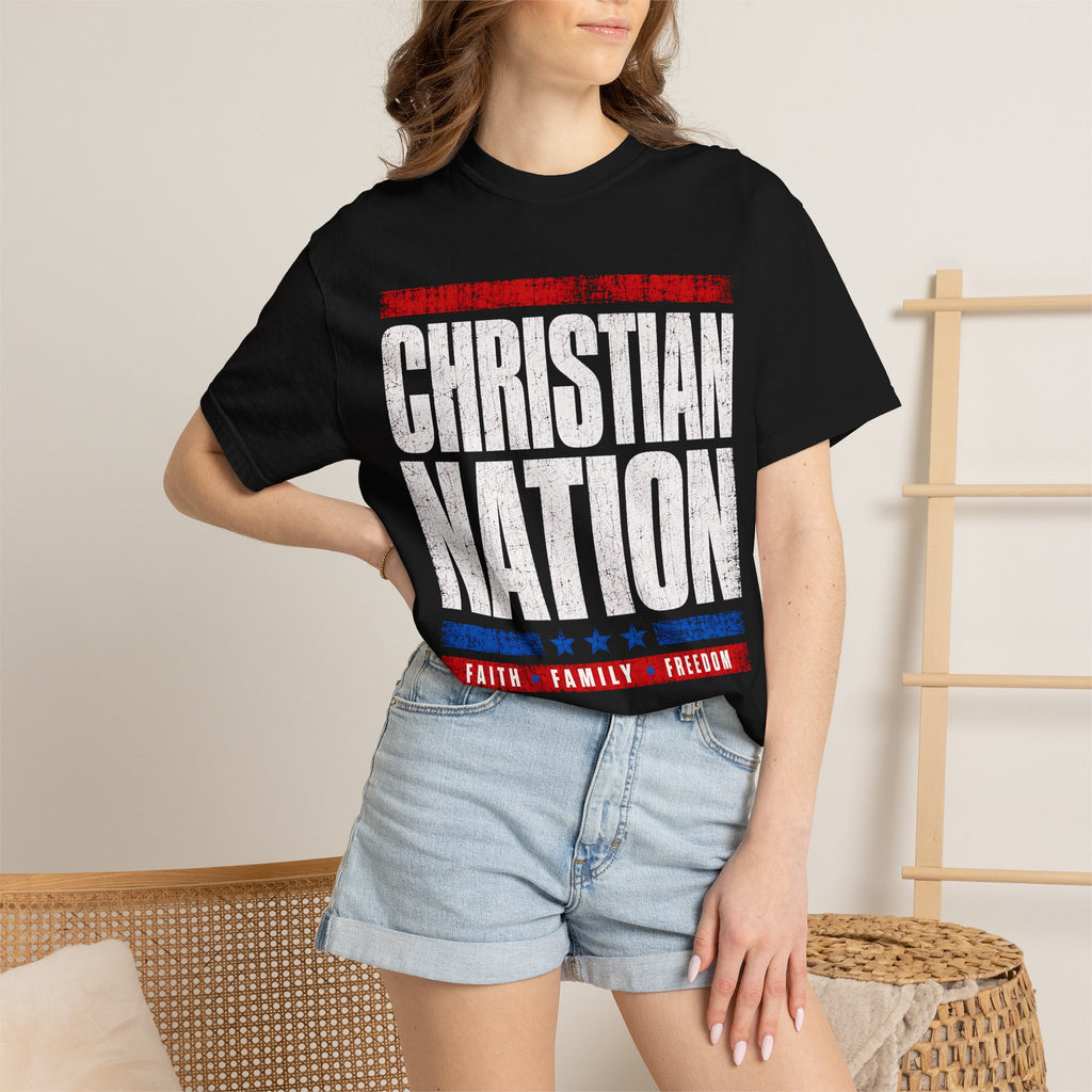 Christian Nation Patriotic T-Shirt — Faith Family Freedom Tee