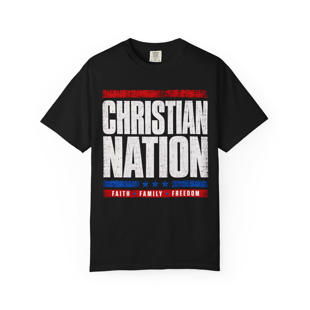Christian Nation Patriotic T-Shirt — Faith Family Freedom Tee